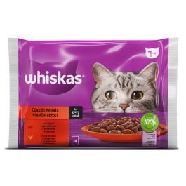Whiskas 1+ klasični izbor govedina/piletina 4 x 85 g