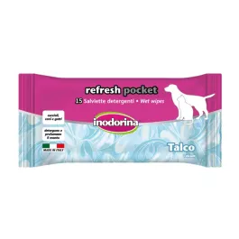 Inodorina Refresh Talcum džepne vlažne maramice, 15 komada