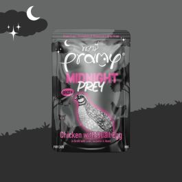 Pramy Cat Midnight Prey piletina s prepeličjim jajem u juhi 60 g