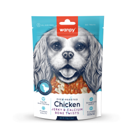 Wanpy poslastica za pse Dog Jerky & Calcium Bone Twists piletina 100 g