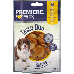 Premiere poslastica za pse Tasty Duo Snack piletina s bananom 70 g