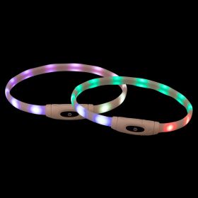 Trixie ogrlica za pse svjetleća USB silikon XS-XL multicolor